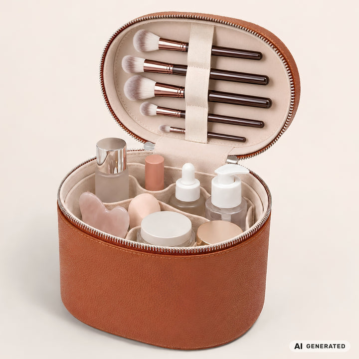 UNIQ Noemie Vanity Beauty Case Travel Organizer - Brown – image 9