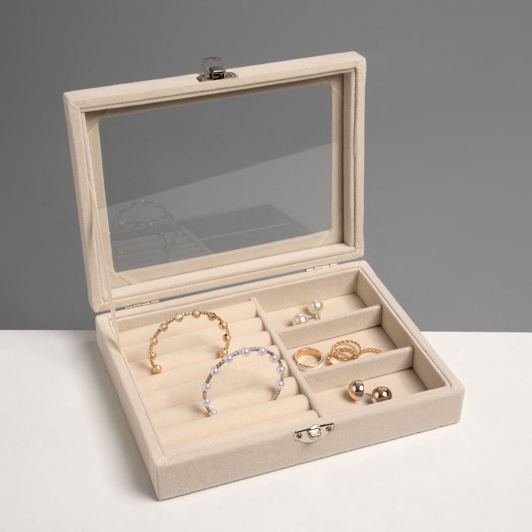 UNIQ Velvet Touch Jewellery box 20 x 15 x 4.5 cm - Beige – image 3