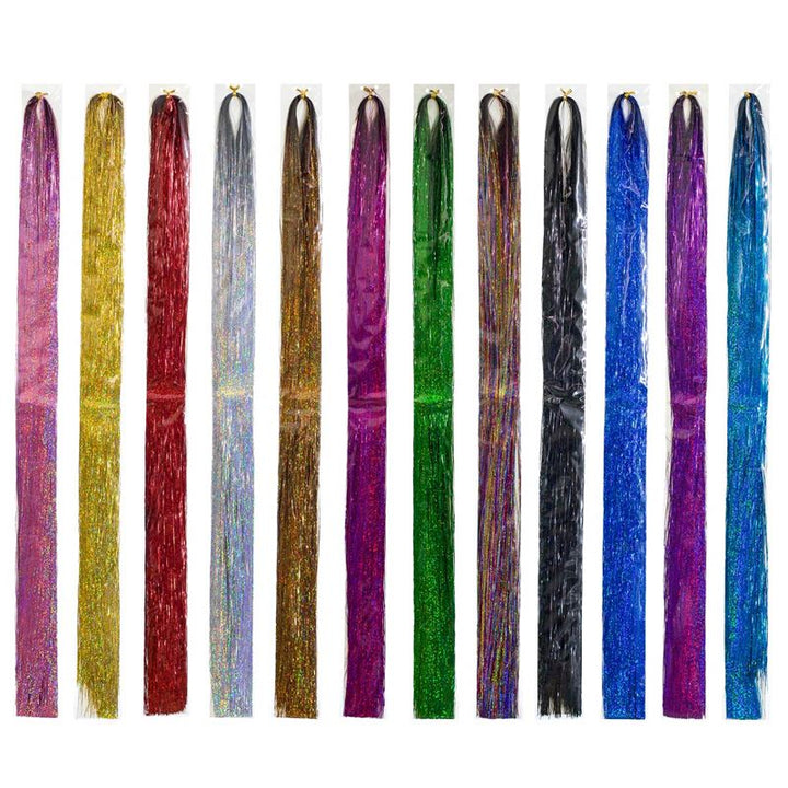 Bling Glitter Extensions 100 Glitzer-Haarsträhnen 80 cm – dunkelblau – | Fashiongirl