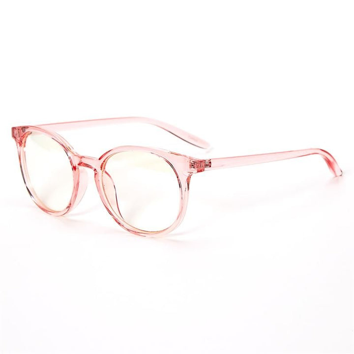 Blaulichtbrille – Runder Rahmen in Rosa, Modell 9 – | Fashiongirl