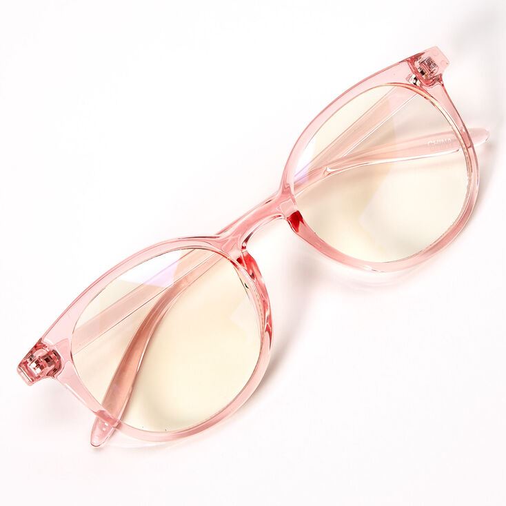 Blaulichtbrille – Runder Rahmen in Rosa, Modell 9 – | Fashiongirl