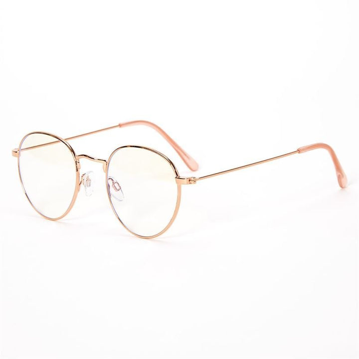 Blaulichtbrille – Runder Rahmen Roségold, Modell 10 – | Fashiongirl