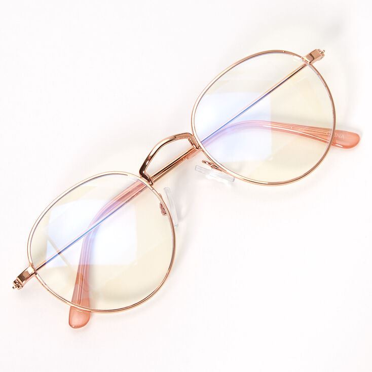 Blaulichtbrille – Runder Rahmen Roségold, Stil 10 – | Fashiongirl