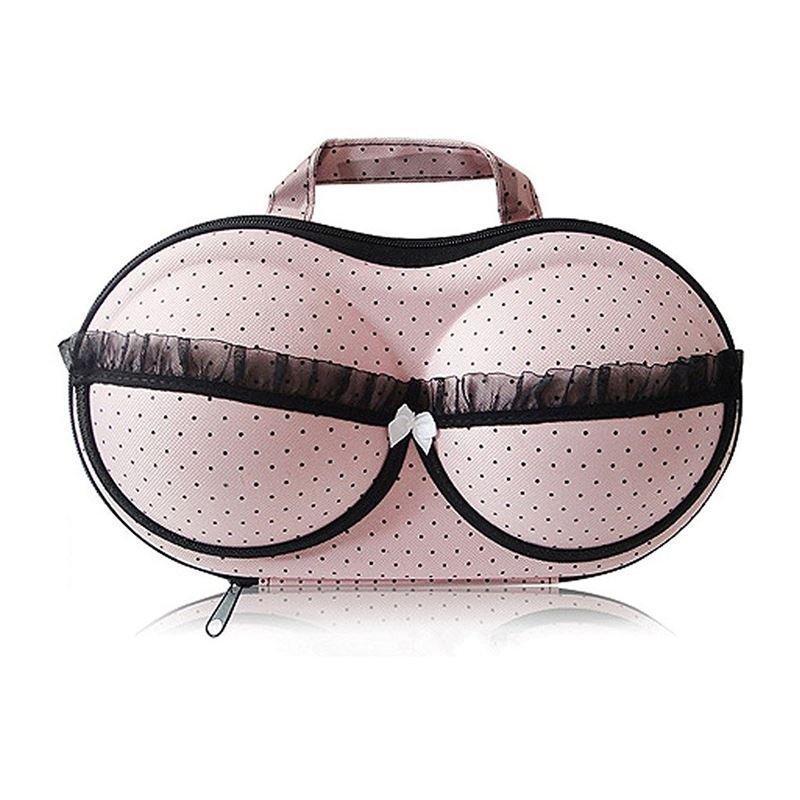 Bra storage bag - Pink with black dots - Shapewear | Fashiongirl