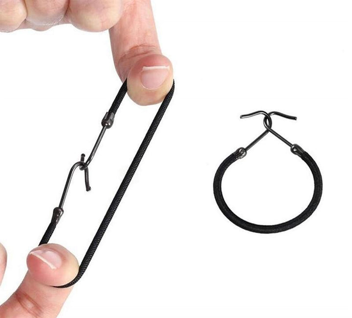 Bungee-Haargummi 1 Packung (10 Stück) – Schwarz – Haaraccessoires | Fashiongirl