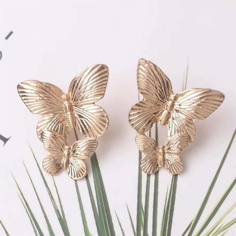 Chris Rubin - Butterflies Butterfly Earrings - Gold - | Fashiongirl