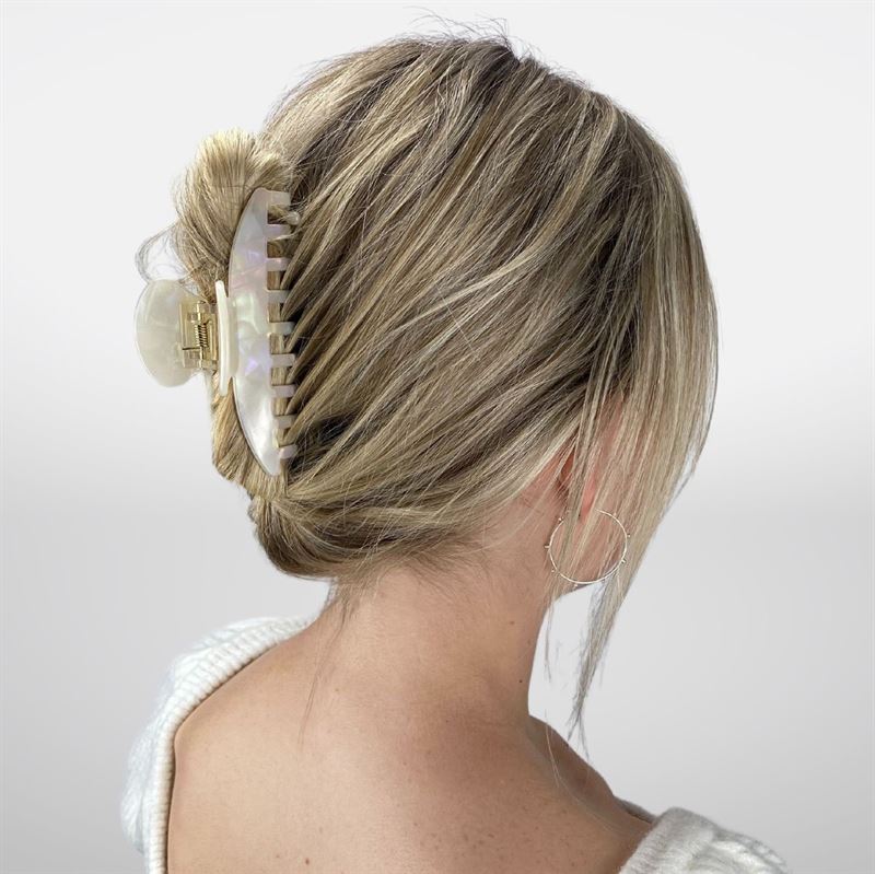 Chris Rubin Daze Hair Claw - White Marble - Hair Accessories | Fashiongirl