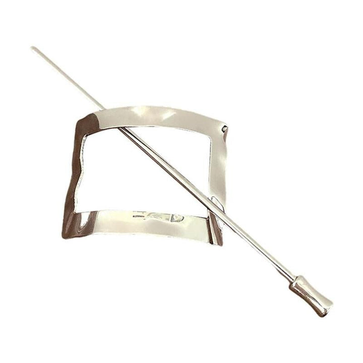Chris Rubin Nova Rectangle Sliding Hair Claw - Silver - Hair Accessories | Fashiongirl