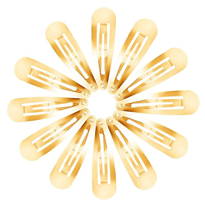 Klickverschluss-Haarspangen in Gold, klassisches Design – 12 Stück – | Fashiongirl