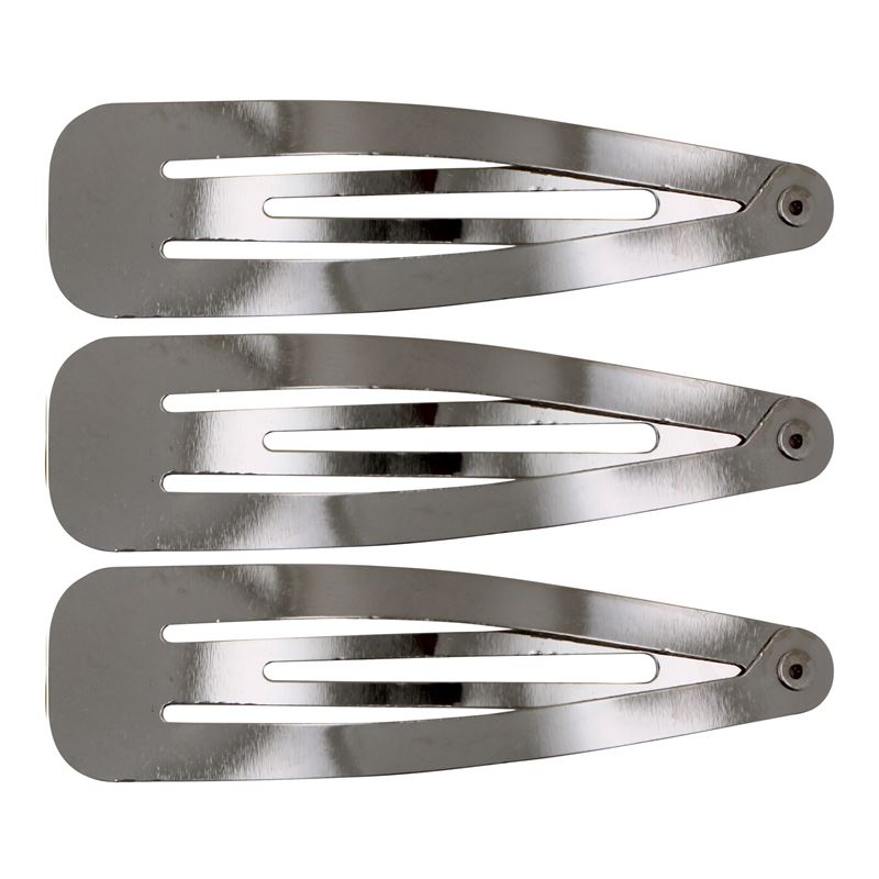 Klickverschluss-Haarspangen in Silber, klassisches Design – 12 Stück – | Fashiongirl