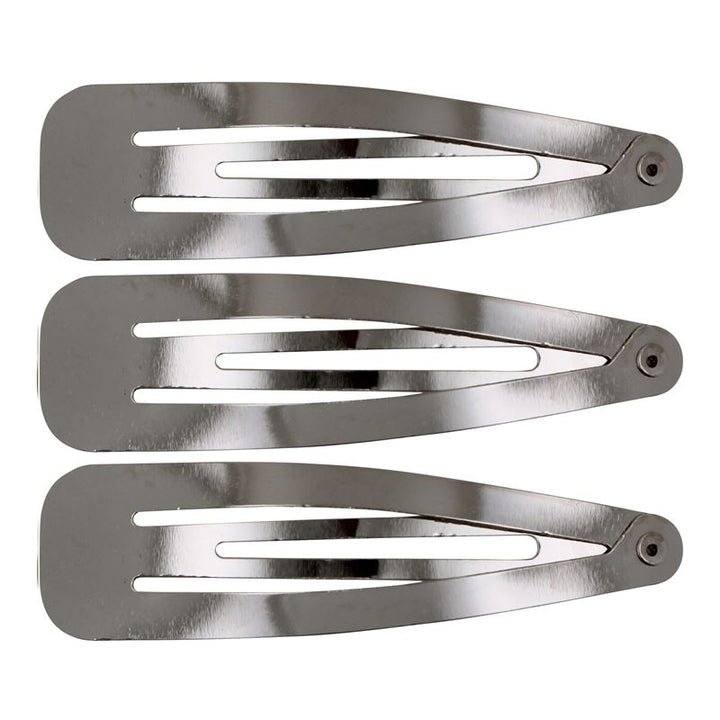 Klickverschluss-Haarspangen in Silber, klassisches Design – 12 Stück – | Fashiongirl