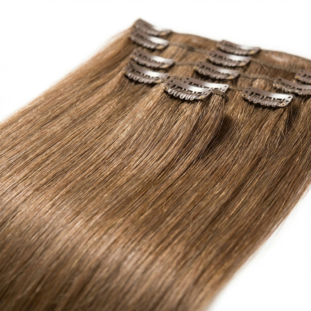 Clip In Extensions 12 light brown - Clip in Extensions - Fashiongirl