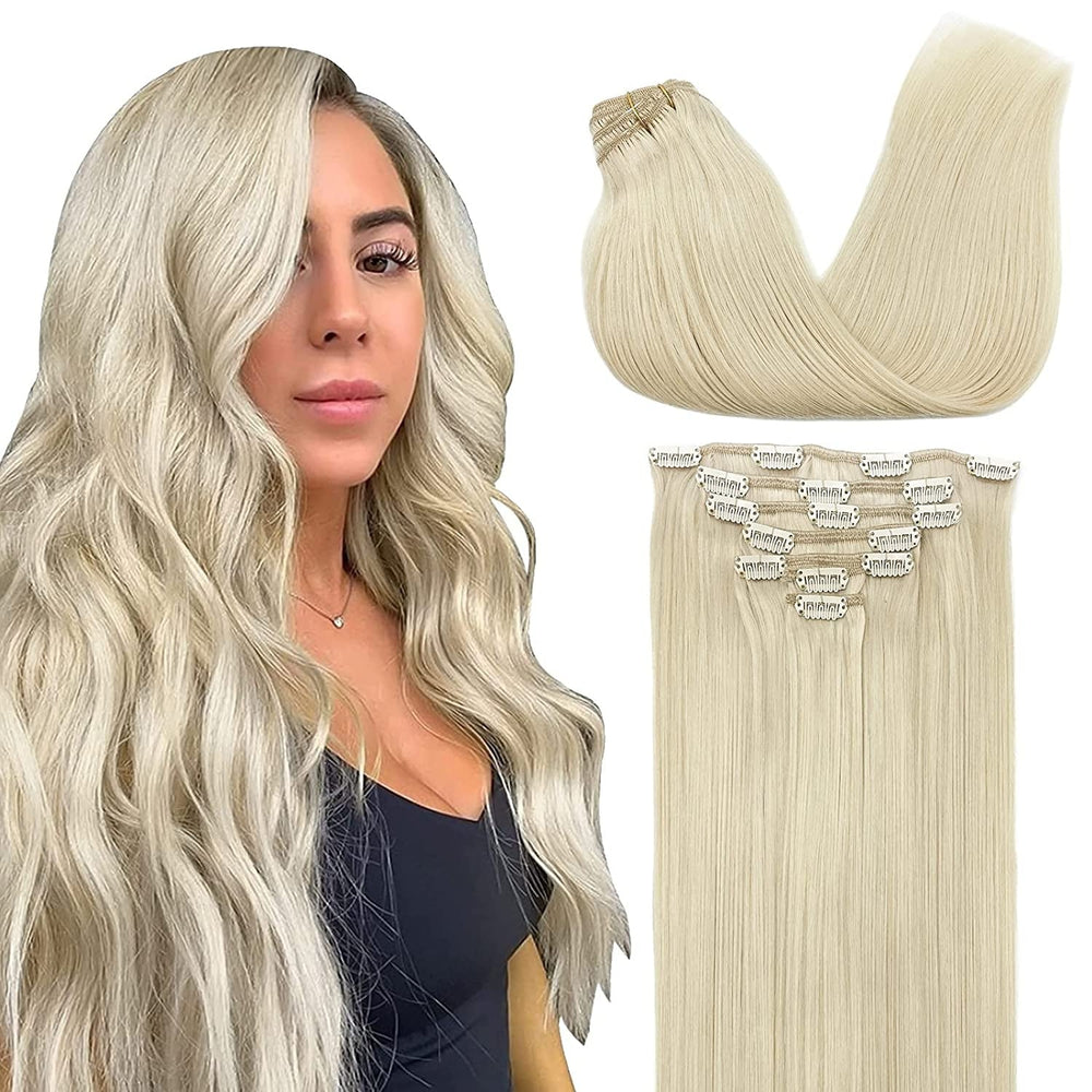 Clip In Extensions 60 platinum blonde - Clip in Extensions - Fashiongirl