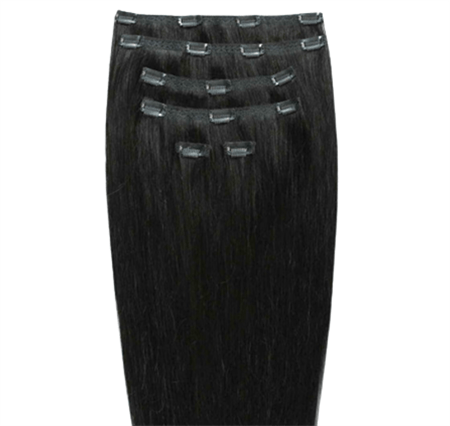 Clip-in-Haarverlängerungen #1 Schwarz – 7 Sets – 60 cm | Gold24 – | Fashiongirl