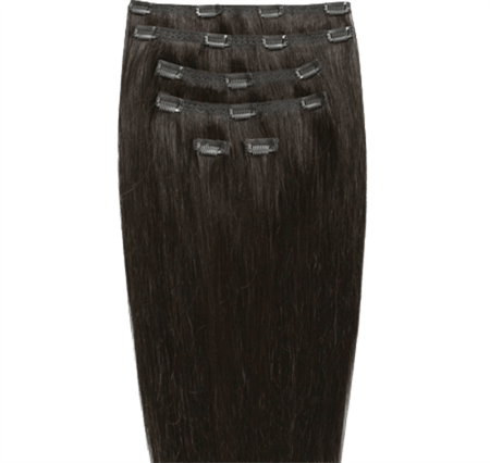 Clip-in-Haarverlängerungen #2 Dunkelbraun – 7 Sets – 50 cm | Gold24 – | Fashiongirl