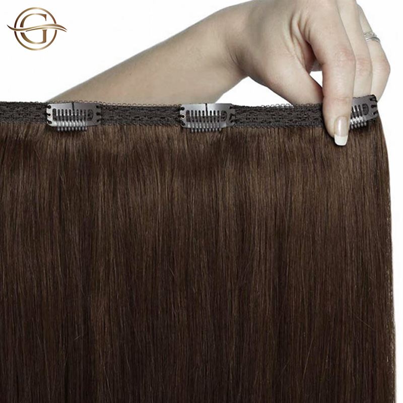 Clip-in-Haarverlängerungen #33B Dunkelrotbraun – 7 Sets – 50 cm | Gold24 – | Fashiongirl