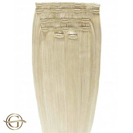 Haarverlängerungen zum Anclipsen #613 Blond – 7 Sets – 60 cm | Gold24 – | Fashiongirl