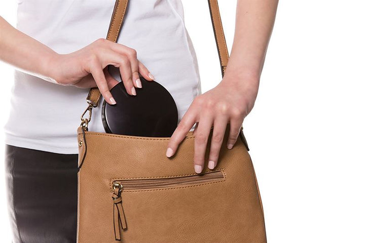 Kompakter Doppel-Reisespiegel mit LED (10-fache Vergrößerung) – Schwarz – | Fashiongirl