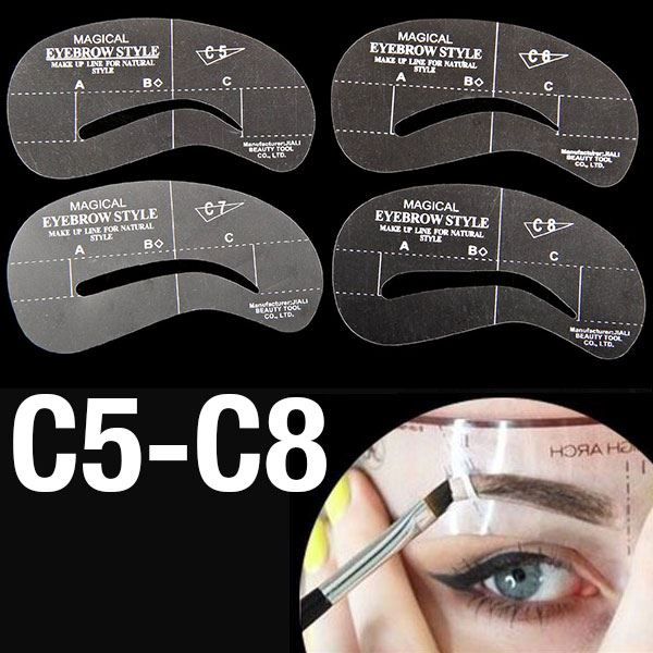 Augenbrauenvorlagen – Augenbrauenschablonen (C5 – C8) – 4 Stück – | Fashiongirl