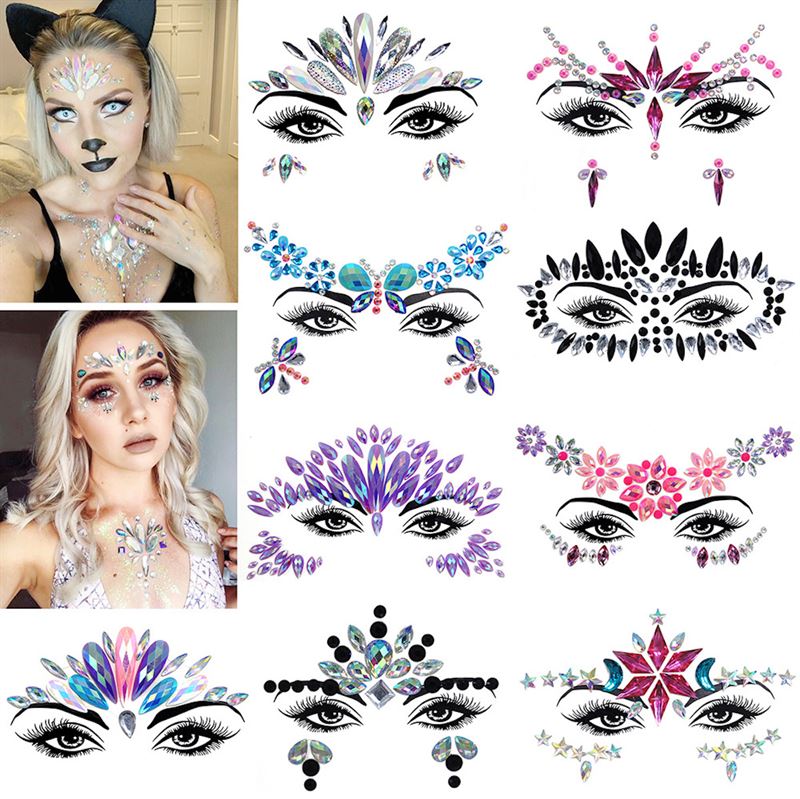 Face Jewels – Gesichtsschmuck mit Strasssteinen/Diamanten (YT – 51) – | Fashiongirl