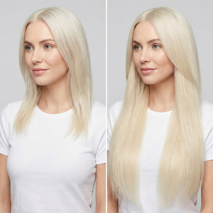 Fashiongirl Clip On Extensions - 65 cm - 60 Platinum Blonde (100g) - Hair Extensions - Fashiongirl