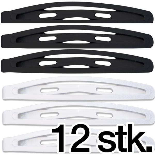 Haarspangen – 12 Stück (8 schwarze + 4 weiße) – | Fashiongirl