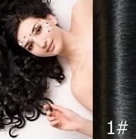 Haarsträhnen Haarsträhnen 50 cm schwarz 1# - | Fashiongirl