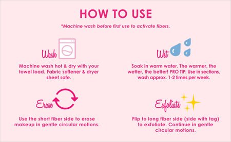 Make-up-Entferner-Tuch – Entfernt mühelos Ihr gesamtes Make-up – Rosa – | Fashiongirl