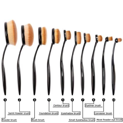 Mermaid Oval Brushes für Make-up – 10 Sets – | Fashiongirl