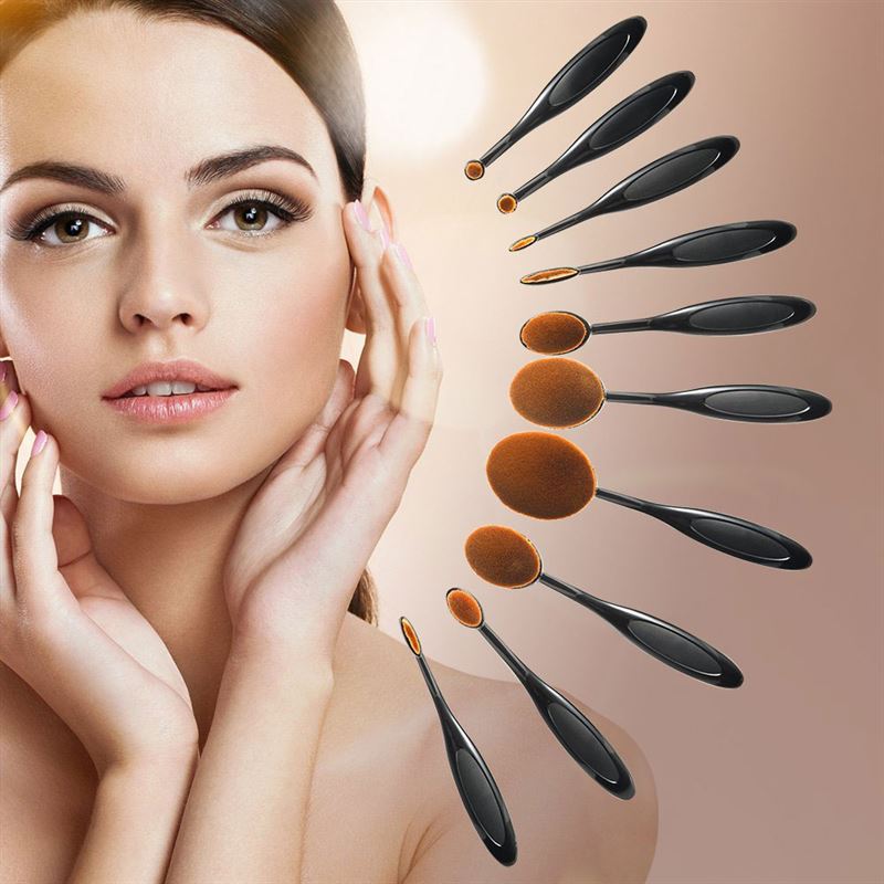 Mermaid Oval Brushes für Make-up – 10 Sets – | Fashiongirl