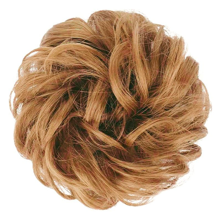 Messy Bun Haargummi mit lockigem Kunsthaar – 27/613 Goldbraun/Blond – Haaraccessoires | Fashiongirl