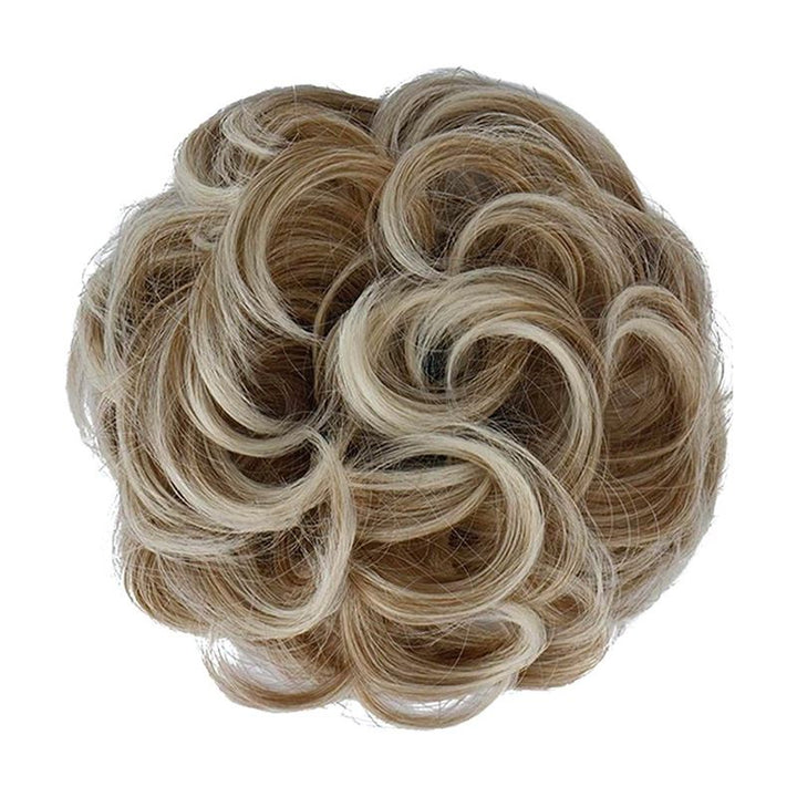 Messy Bun Haargummi mit lockigem Kunsthaar – 6AT88 Erdbeerblond & Platinblond – Haaraccessoires | Fashiongirl