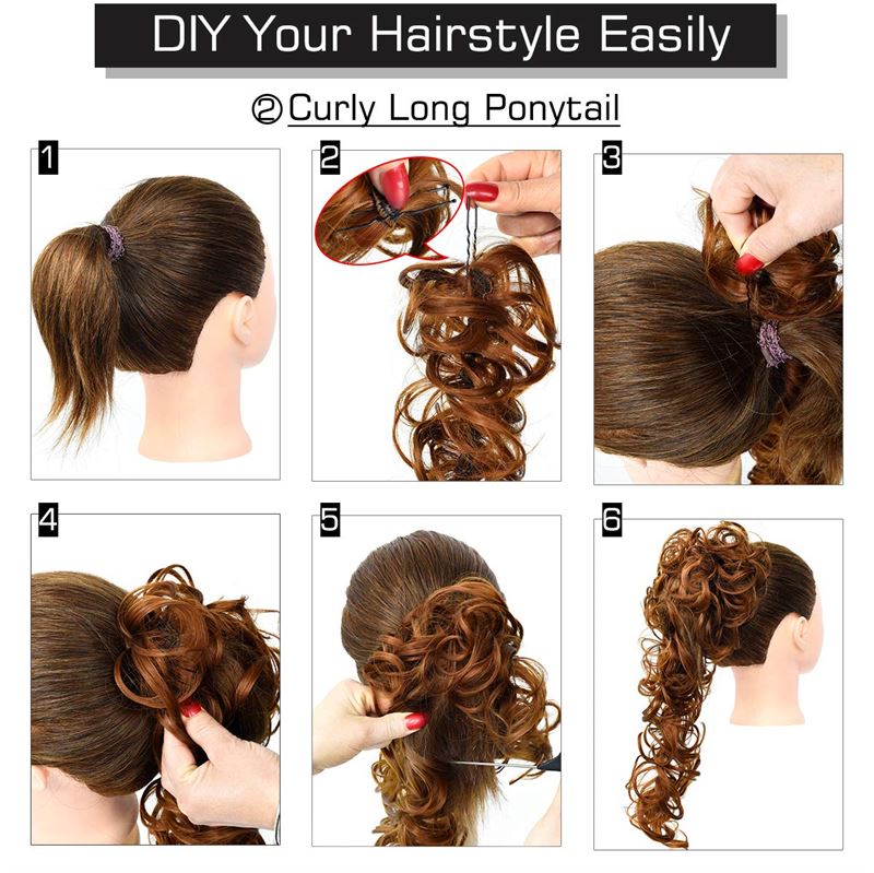 Messy Curly Hair for bun #6 - Dark Brown - Hair Accessories | Fashiongirl