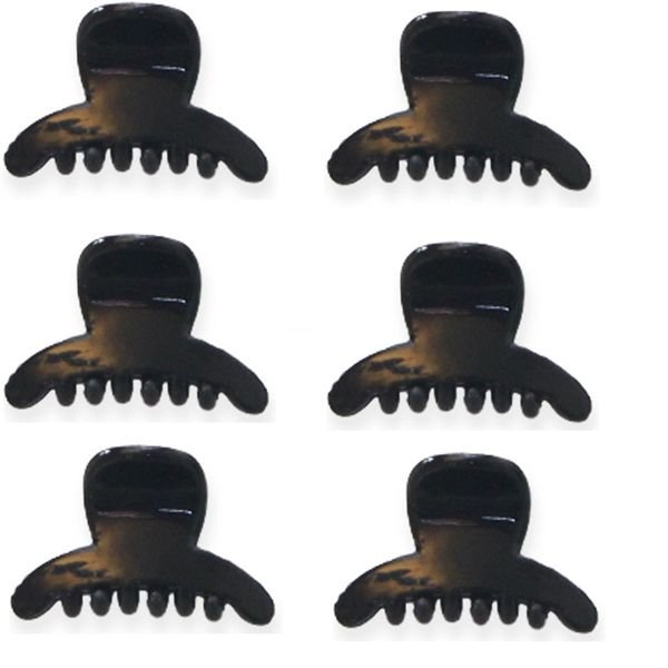 Mini-Haarspangen – 6 Stück – 1,5 cm, schwarz – | Fashiongirl
