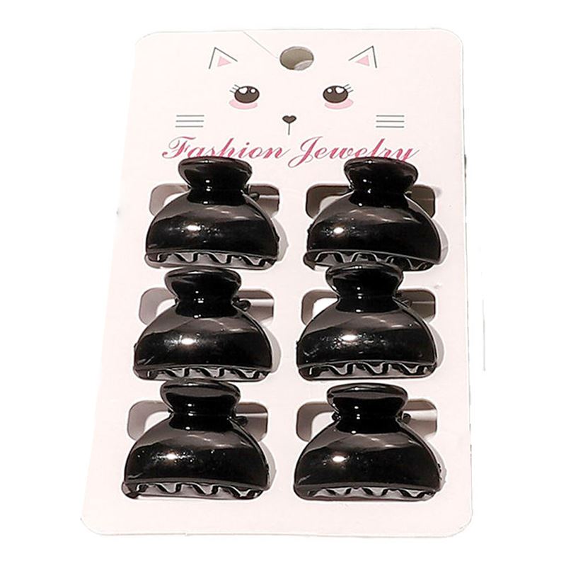 Mini-Haarspangen – 6 Stück – 2,5 cm – Schwarz – | Fashiongirl