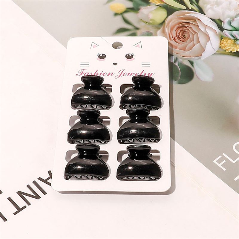Mini-Haarspangen – 6 Stück – 2,5 cm – Schwarz – | Fashiongirl