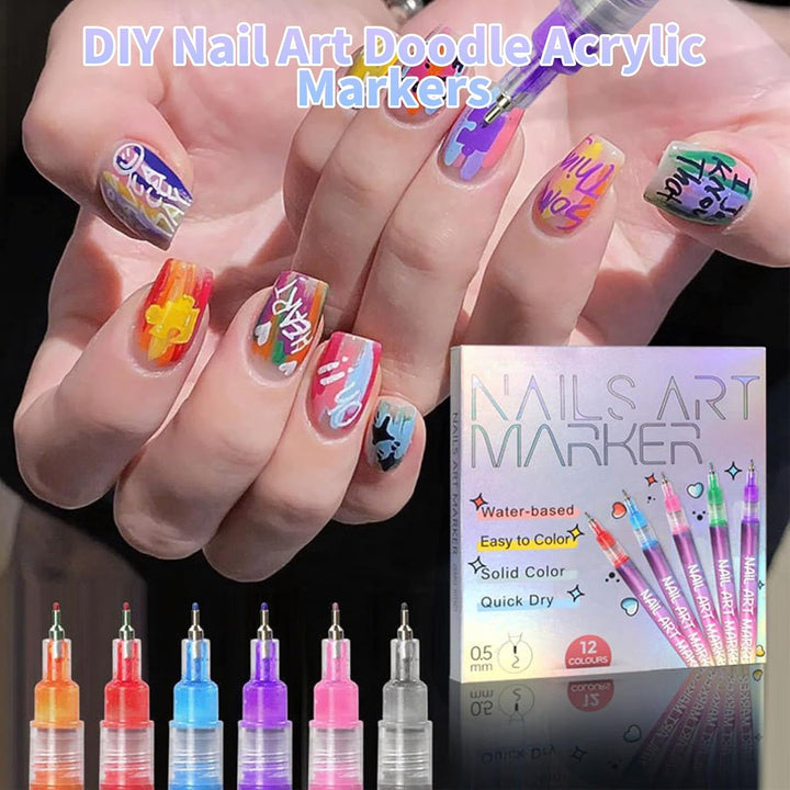 Nail Art Pens 12 Colours 0.5mm Fine Tip – image 5