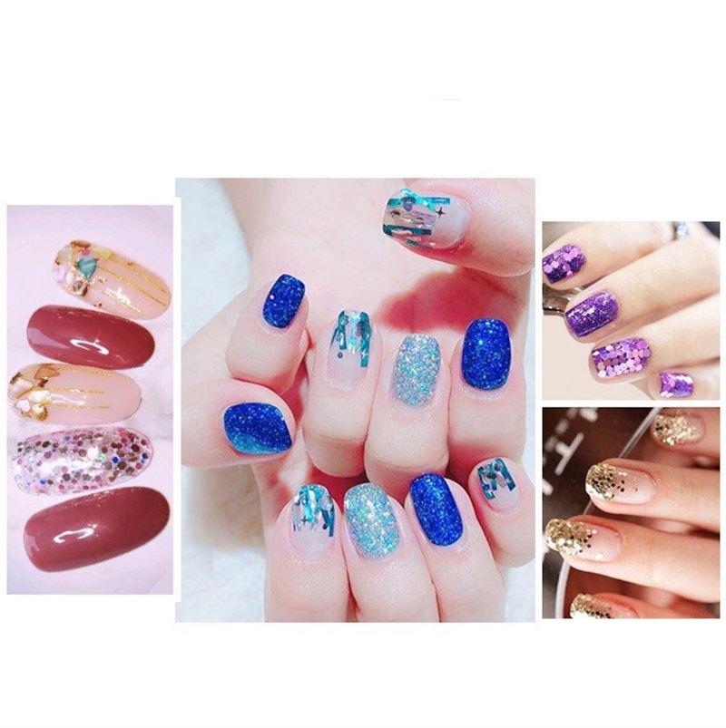 Nageldekoration / Nageldekorationsset für die Maniküre mit Perlen, Pailletten, Glitzer und Diamanten – 48 Flaschen – | Fashiongirl