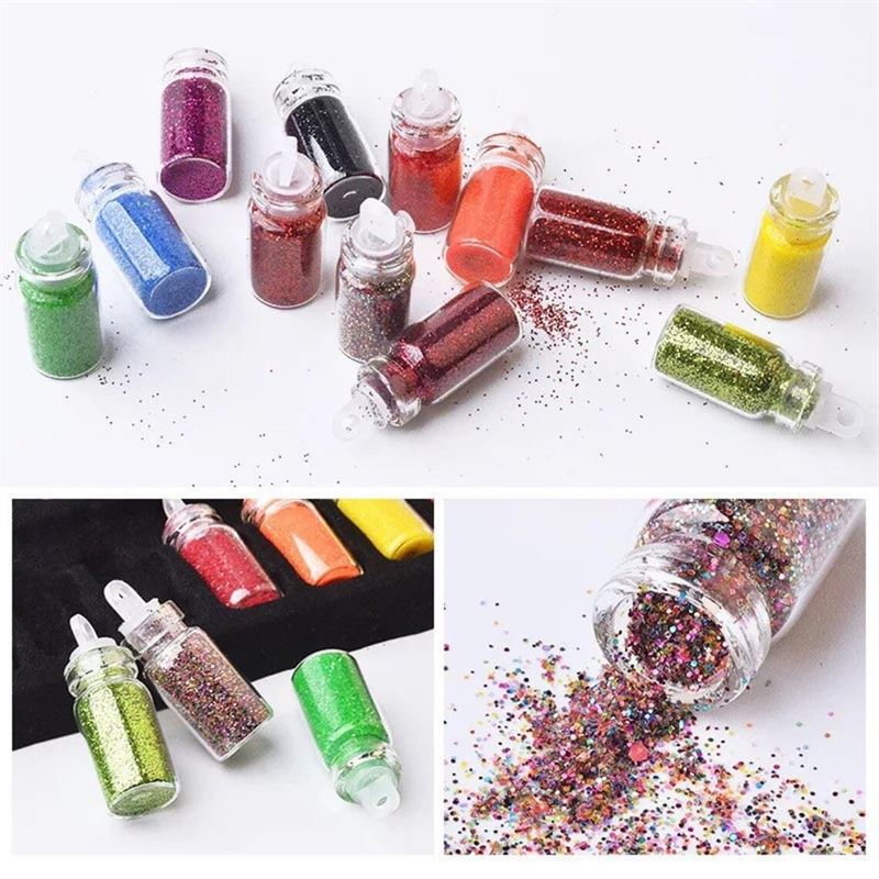 Nageldekoration / Nageldekorationsset für die Maniküre mit Perlen, Pailletten, Glitzer und Diamanten – 48 Flaschen – | Fashiongirl