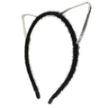 Plüsch- und Diamant-Haarband mit Katzenohren – Haaraccessoires