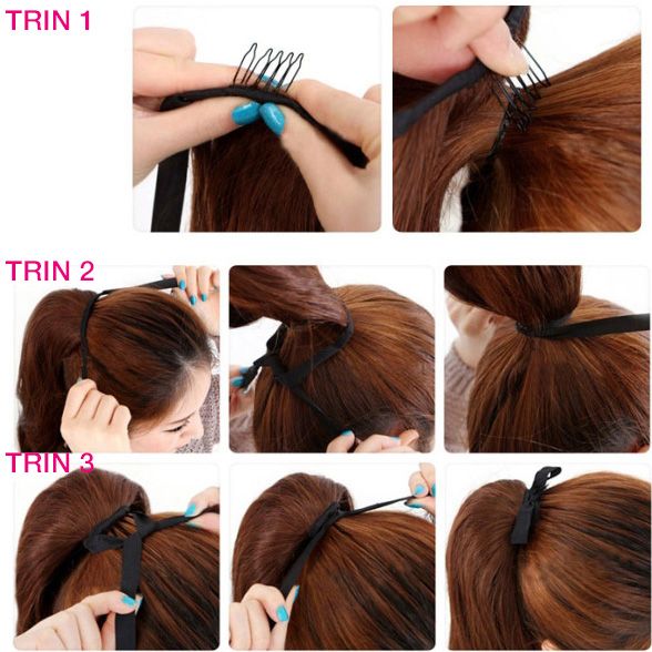 Pferdeschwanz-Faser-Extensions, glatt, schwarz, 1# – | Fashiongirl