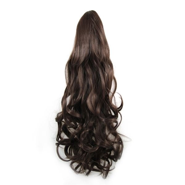 Pferdeschwanz Pferdeschwanz mit Haarspange, lockig – braun #4 – | Fashiongirl