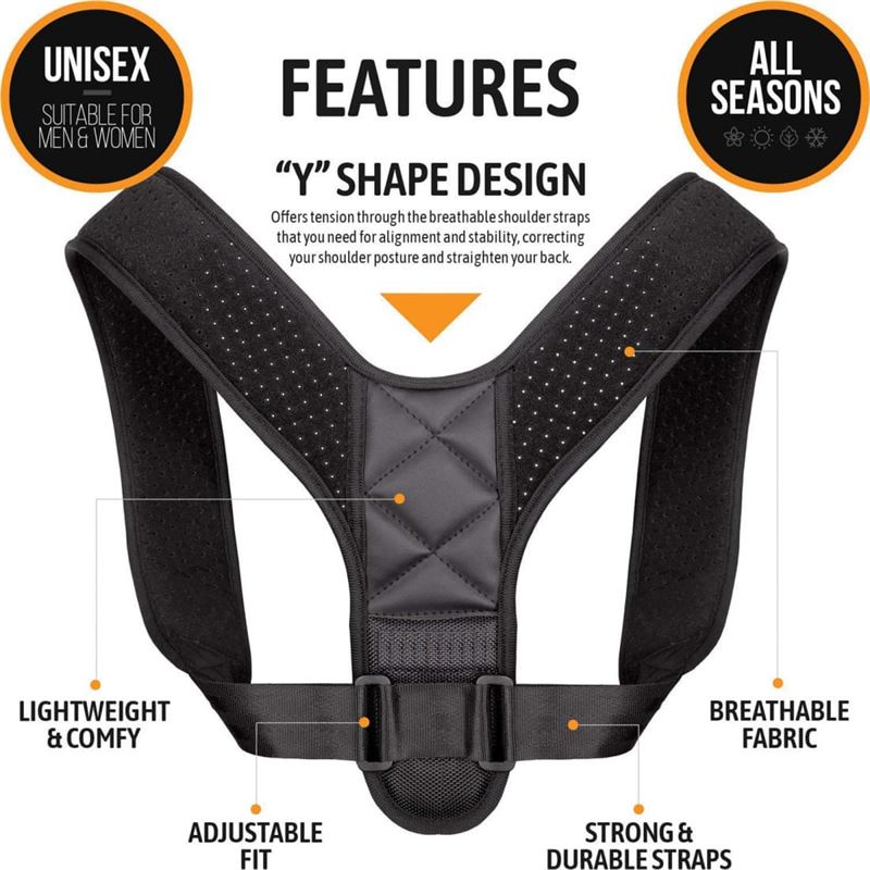 Haltungskorrekturweste für Rücken und Schultern | Posture 2.0 Posture Support, schwarz – Shapewear | Fashiongirl