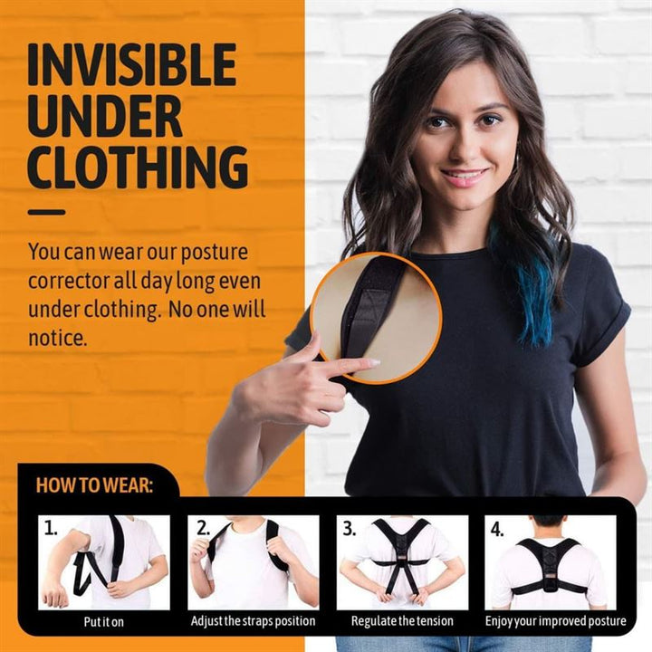 Haltungskorrekturweste für Rücken und Schultern | Posture 2.0 Posture Support, schwarz – Shapewear | Fashiongirl