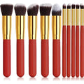 PRO Make-up-Pinsel Rot 10 Stück – 