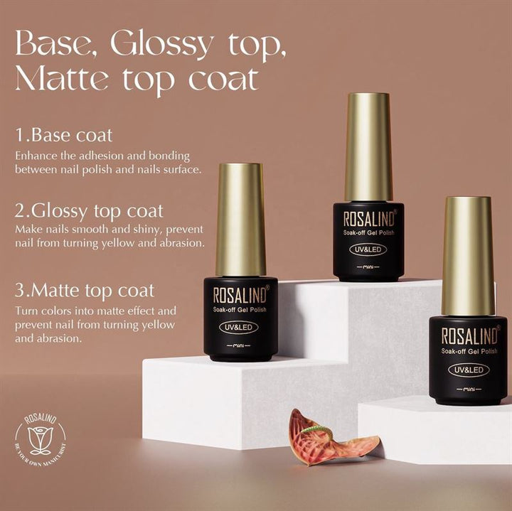 ROSALIND 38-teiliges Gel-Nagellack-Set mit 35 Farben + Unterlack & Überlack (38 x 5 ml) – | Fashiongirl