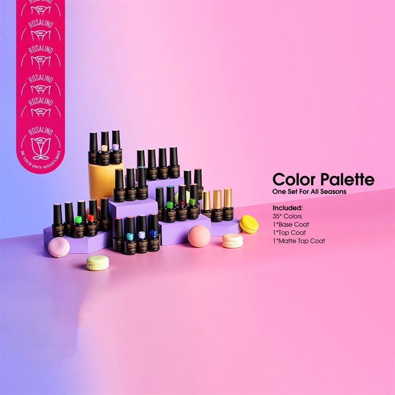 ROSALIND 38-teiliges Gel-Nagellack-Set mit 35 Farben + Unterlack & Überlack (38 x 5 ml) – | Fashiongirl