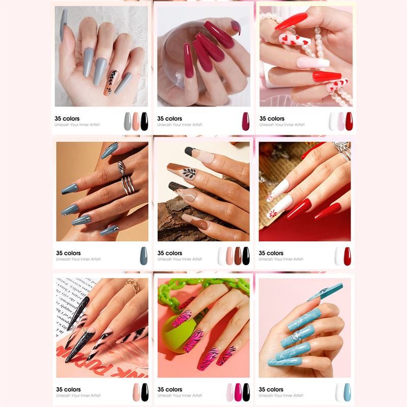 ROSALIND 38-teiliges Gel-Nagellack-Set mit 35 Farben + Unterlack & Überlack (38 x 5 ml) – | Fashiongirl