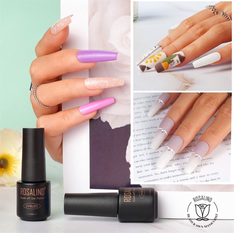 ROSALIND 38-teiliges Gel-Nagellack-Set mit 35 Farben + Grundierung und Überlack (38 x 5 ml) – | Fashiongirl