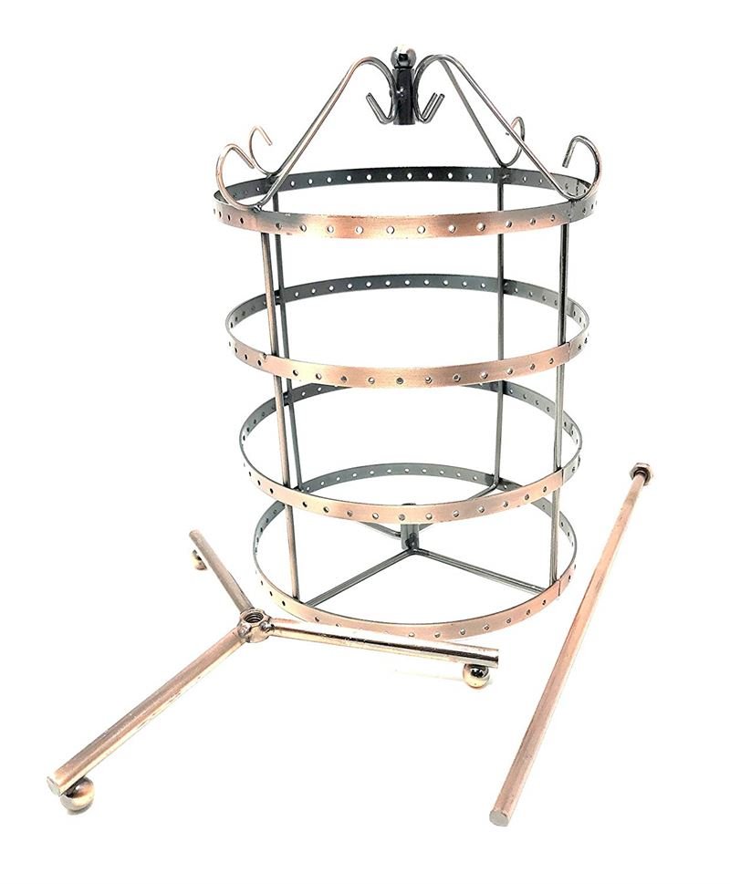 Drehbarer Schmuckständer für Ohrringe mit 4 Ebenen, bronzefarben – | Fashiongirl